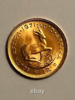 1971 Gold Krugerrand 1 Rand'1R' Coin 3.66 grams AGW