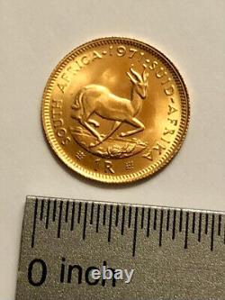 1971 Gold Krugerrand 1 Rand'1R' Coin 3.66 grams AGW