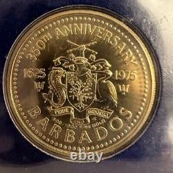 1975 Barbados $ 100 USD Rare GOLD Coin. 5 Fineness/6.21 Grams