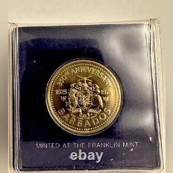 1975 Barbados $ 100 USD Rare GOLD Coin. 5 Fineness/6.21 Grams