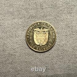 1975 Panama 100 Balboa Gold Coin 8.16 grams 90% Fine Gold Franklin Mint