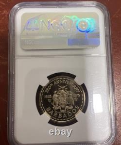 1975FM Barbados G$100 Gold Olive Blossom NGC PF70 Flawless Perfect Gold Coin
