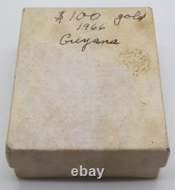 1976 $100 Gold Proof Coin of Guyana with Box & COA