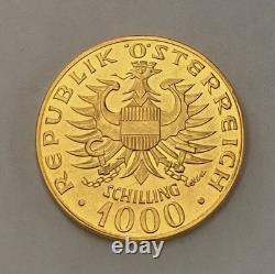 1976 AUSTRIA 1000 Schilling Babenberg Dynasty- Gold Coin. 13.5 grams (. 900)