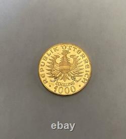 1976 AUSTRIA 1000 Schilling Babenberg Dynasty- Gold Coin. 13.5 grams (. 900)