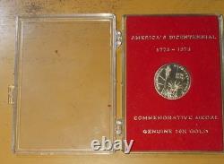 1976 Commemorative Coin Medal Americas Bicentennial 10k Solid Gold Medal 1.6 Grm