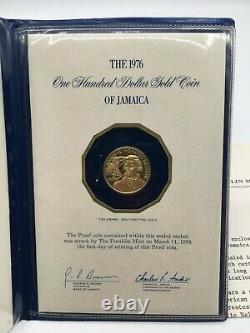 1976 Jamaica $100 GOLD Proof Coin 7.83 grams 900/1000 FINE GOLD