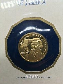 1976 Jamaica $100 GOLD Proof Coin 7.83 grams 900/1000 FINE GOLD