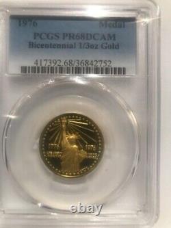 1976 National Bicentennial Medal Gold US Mint. 37 Troy Oz. PCGS PR68DCAM