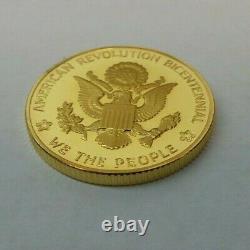 1976 US Mint American Bicentennial Gold. 900 Fine Medal with Box RARE! J408