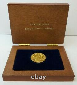 1976 US Mint American Bicentennial Gold. 900 Fine Medal with Box RARE! J408