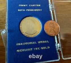 1977 GOLD UNC Jimmy Carter 10K GOLD Medal Coin In Original Franklin Mint Case