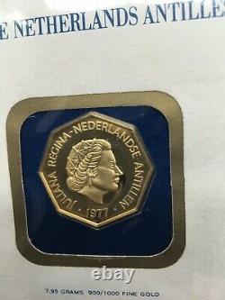 1977 Netherlands Antilles 200 Guilder GOLD Coin 7.95 grams 900/1000 FINE GOLD
