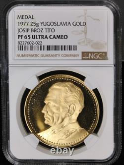 1977 Yugoslavia Gold Medal 25 Gram Josip Broz Tito NGC PF65 Ultra Cameo