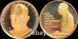 1978 Franklin Mint Cameo Proof Dwight D Eisenhower LE Commem. 500 Gold Medal OP