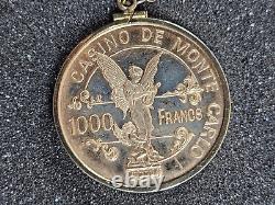 1979 12k Gold 16 Gram Proof Casino De Monte Carlo 1000 Francs Necklace Coin