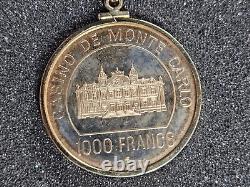 1979 12k Gold 16 Gram Proof Casino De Monte Carlo 1000 Francs Necklace Coin