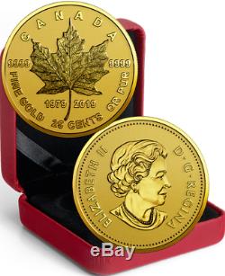 1979-2019 Gold Maple Leaf GML 40th Anniv. 25cents 0.5grams Pure Gold Proof Coin