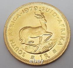 1979 Fine Gold Jan Van Riebeeck South African 1 Rand Gold Coin 3.9 Grams
