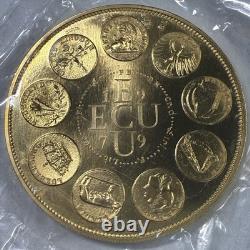 1979 France Europa 1 Ecu 50 Gram Gold Coin 0.92 Fine 1.48 AGW