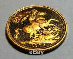 1979 Full Gold Proof Great Britain Sovereign Coin, 7.98 grams. 2354 AGW