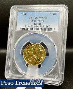 1980 Australia $200 Koala PCGS GRADED MS65 POP OF ONLY 3 10g of 22k GOLD