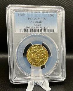 1980 Australia $200 Koala PCGS GRADED MS65 POP OF ONLY 3 10g of 22k GOLD