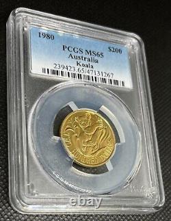 1980 Australia $200 Koala PCGS GRADED MS65 POP OF ONLY 3 10g of 22k GOLD