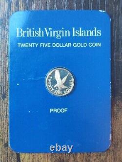 1980 British Virgin Islands Proof 25$ Gold Coin Very Low Mintage Of Only 11,000