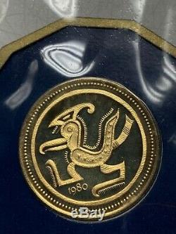 1980 Gold Panama 8.16 Grams Proof 100 Balboa Golden Condor With Coa