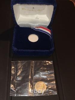 1981 14K GOLD COIN NEW Danbury Ronald Reagan Inauguration Solid Gold 1 Gr Mint