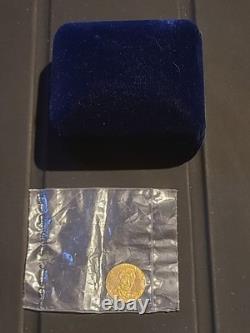 1981 14K GOLD COIN NEW Danbury Ronald Reagan Inauguration Solid Gold 1 Gr Mint