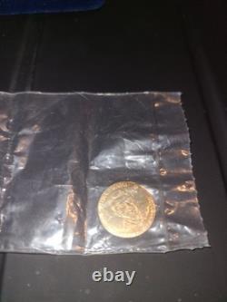 1981 14K GOLD COIN NEW Danbury Ronald Reagan Inauguration Solid Gold 1 Gr Mint