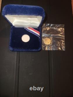 1981 14K GOLD COIN NEW Danbury Ronald Reagan Inauguration Solid Gold 1 Gr Mint