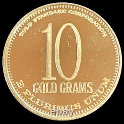 1981 Gold 10 Grams Pure Thomas Jefferson Gold Standard Corp. Proof Like Round