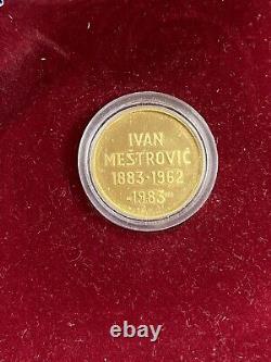 1983 Yugoslavia Ivan Mestrovic 1883 1962 Bowman Spearman Gold Coin RARE INDIAN