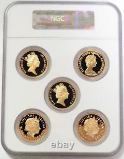 1984 1991 1992 2001 2004 Gold Great Britain Proof 5 Pounds Sovereign Coin Ngc 69