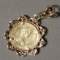1984 Canada 1/10 oz. 9999 Maple Leaf in 14K Yellow Gold PENDANT + diamonds 6.14g