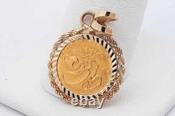 1984 Gold Panda Coin Pendant Set In 14k Yellow Gold 2.8 Grams Eb0826ocrsa