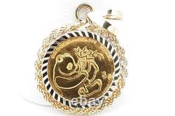 1984 Gold Panda Coin Pendant Set In 14k Yellow Gold 2.8 Grams Eb0826ocrsa
