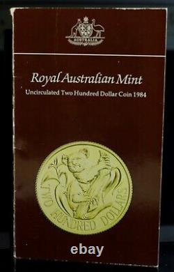 1984 Royal Australia Uncirculated $200 22K Gold Coin