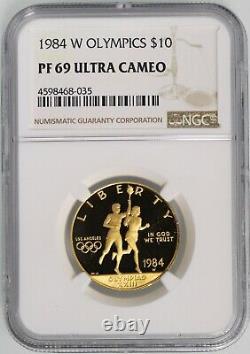 1984 W $10 Proof Gold Los Angeles XXIII Olympiad NGC PF69 Ultra Cameo