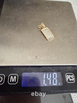 1985 CREDIT SUISSE 1 GRAM. 9995 PLATINUM BAR With14k Pendant