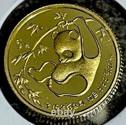1985 China 1/20 ozt Gold Panda Coin 999 Gold Coin