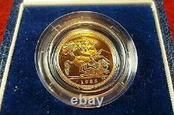 1985 Proof Half-Sovereign 3.99 GRAMS19.30 MM 22KT SOLID GOLD COIN The Royal Mint
