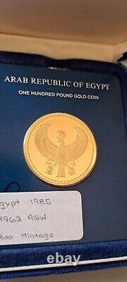 1985FM Egypt 100 Pound 17.15 Grams. 900 Gold Coin Only 1800 Minted High Grade