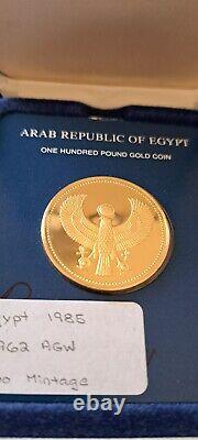 1985FM Egypt 100 Pound 17.15 Grams. 900 Gold Coin Only 1800 Minted High Grade