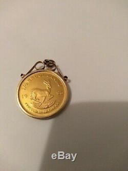 1986 1/4 Oz Gold Krugerrand With Surround 8 Grams 22ct Solid Gold Coin