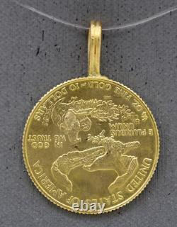 1986 1/4 oz $25 American Gold Eagle Coin Pendant (MCMLXXXVI)