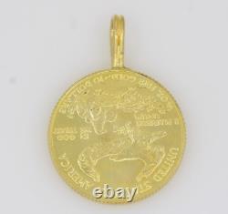 1986 1/4 oz $25 American Gold Eagle Coin Pendant (MCMLXXXVI)